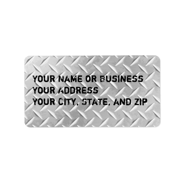 Diamond Plate Metal Pattern Address Label Sheet (Front)