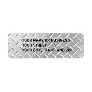 Diamond Plate Metal Pattern Return Address Labels