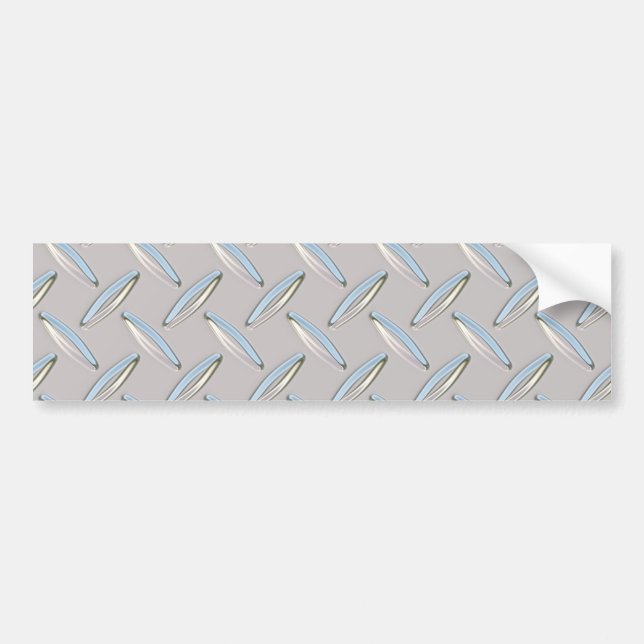 Diamond Plate Metallic Bumper Sticker (Front)