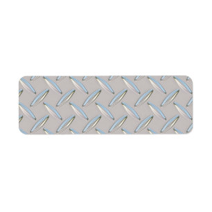 Diamond Plate Metallic Return Address Label