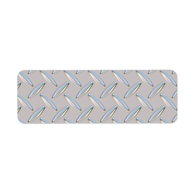 Diamond Plate Metallic Return Address Label (Front)