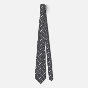 Diamond Plate Raw Steel style Tie