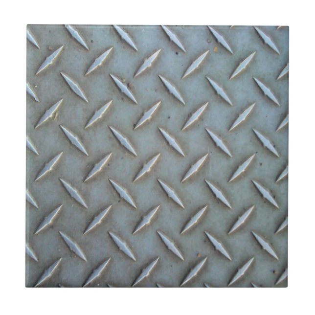 Diamond Plate Steel Ceramic Tile (Front)