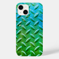 Diamond Plate Steel Green and Blue