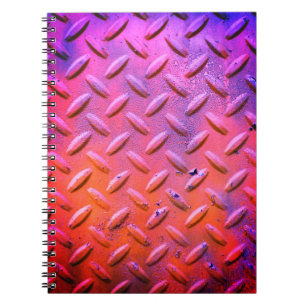 Diamond Plate Steel Purple and Orange Notebook