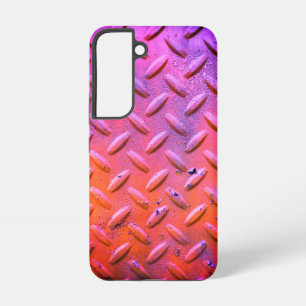 Diamond Plate Steel Purple and Orange Samsung Galaxy Case