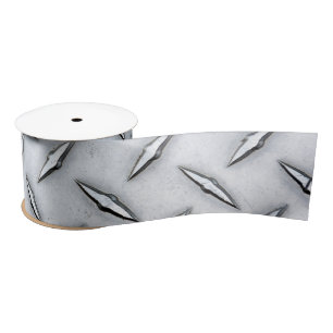 Diamond Plate Steel  Satin Ribbon