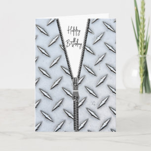 Diamond Plating with Zipper for Birthday Card