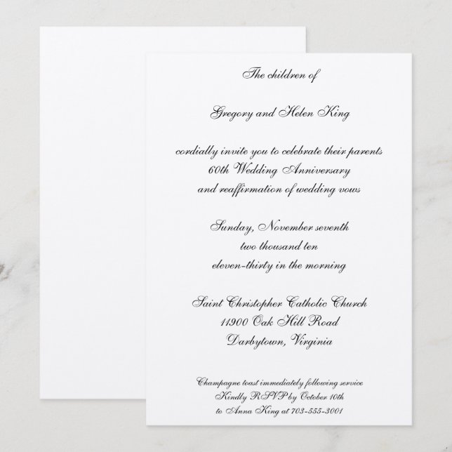 Diamond & Platinum invitation (Front/Back)