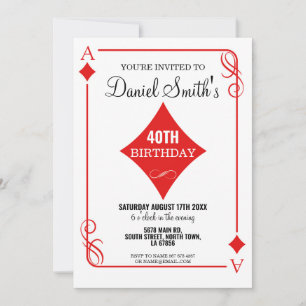 Diamond Playing Card Birthday Ace Las Vegas Casino