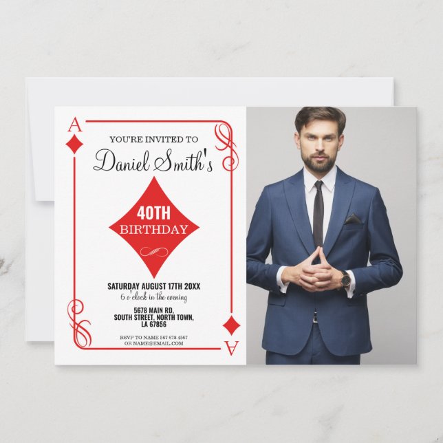 Diamond Playing Card Birthday Las Vegas Casino (Front)