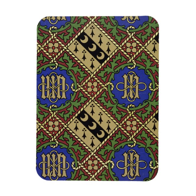 Diamond print ecclesiastical wallpaper design magnet (Vertical)