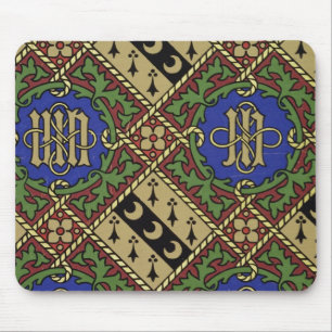 Diamond print ecclesiastical wallpaper design mouse pad