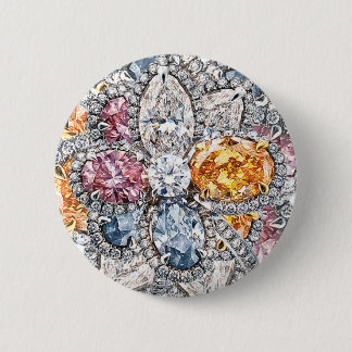 Diamond Puakenikeni Broach 6 Cm Round Badge
