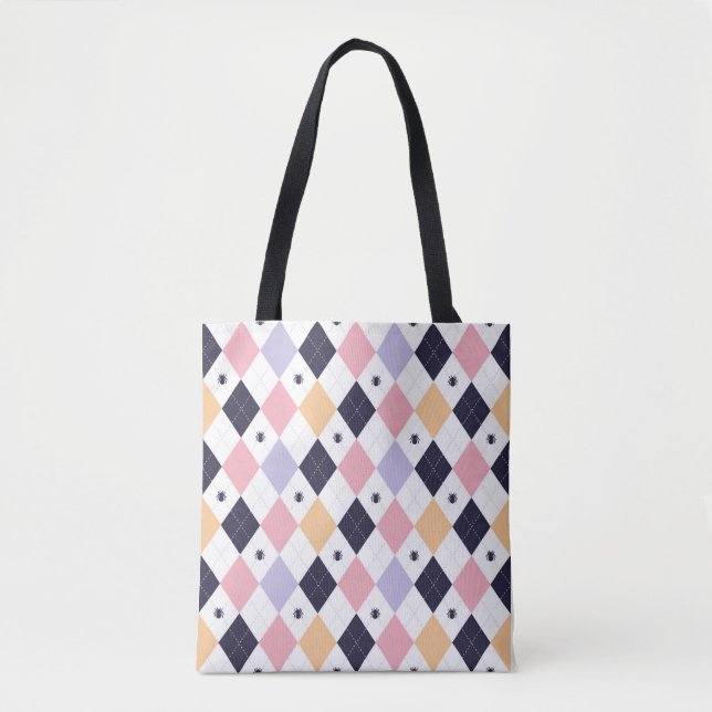 Diamond Purple Pink with Spider Tote Bag (Front)
