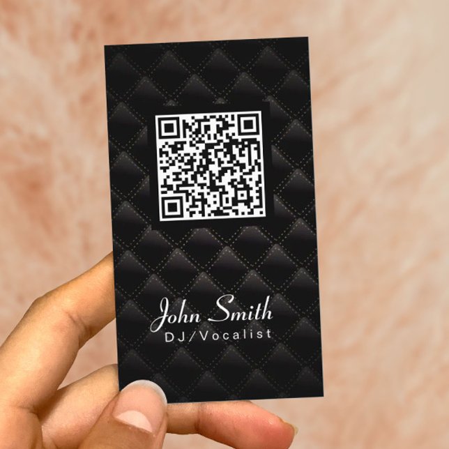 Diamond Quilt QR Code DJ Music Business Card (Creator Uploaded)