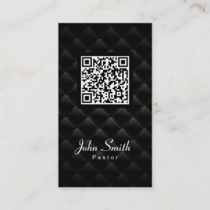 Diamond Quilt QR Code Pastor Business Card
