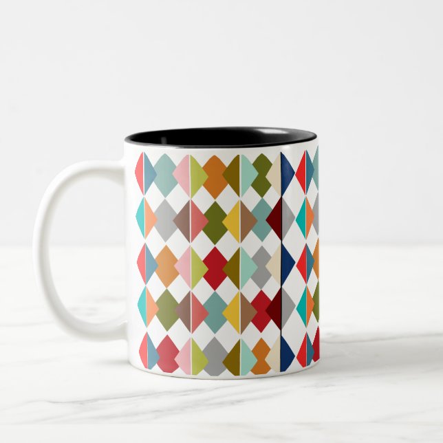 Diamond Quilt  Two-Tone Coffee Mug (Left)