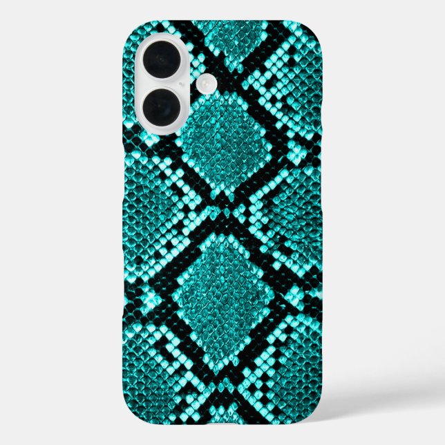 Diamond Rattlesnake Snake Skin aqua Case-Mate iPhone Case (Back)