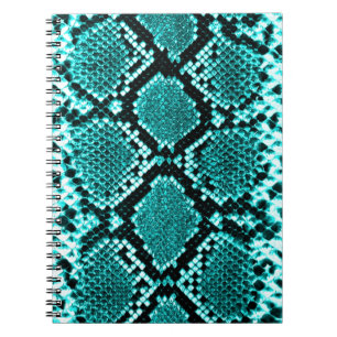 Diamond Rattlesnake Snake Skin aqua Notebook