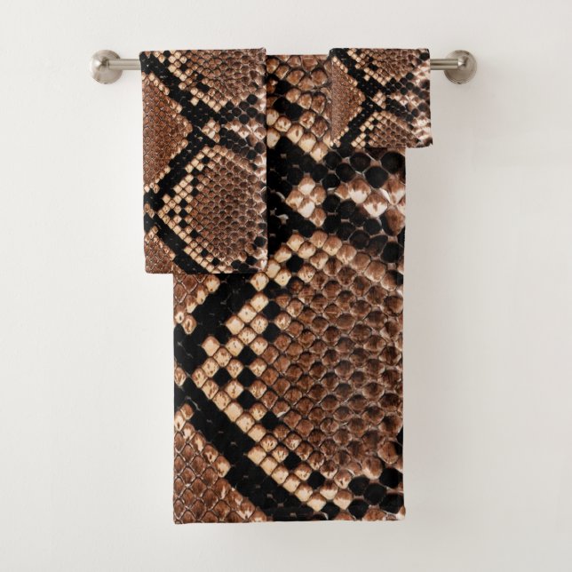 Diamond Rattlesnake Snake Skin Bath Towel Set (Insitu)