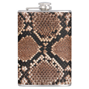 Diamond Rattlesnake Snake Skin Hip Flask