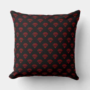 Diamond - Red on Black Cushion