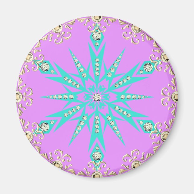 Diamond retro snowflake magnet (Front)