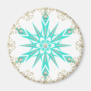 Diamond retro snowflake magnet