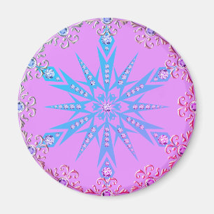 Diamond retro snowflake magnet