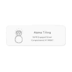 Diamond Ring Address Label, Engagement Labels