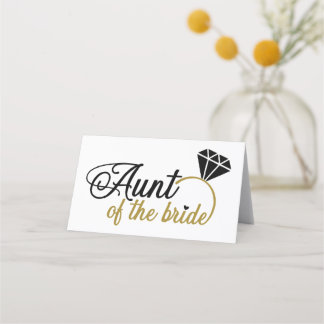 Diamond Ring Aunt Of The Bride Place Card