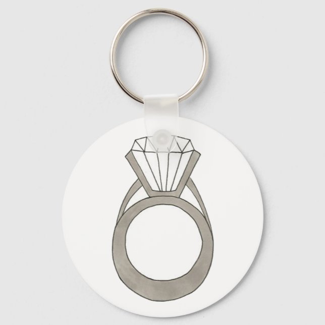 Diamond Ring Bling Jewellery Bride Wedding Keychai Key Ring (Front)
