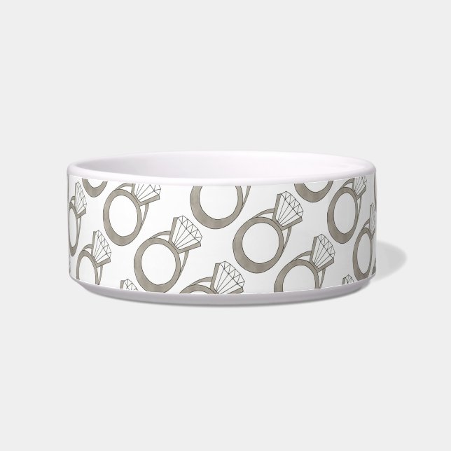 Diamond Ring Bling Wedding Jewellery Pet Dish (Left)