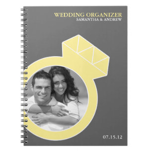 Diamond Ring Custom Photo Wedding Organiser Notebook