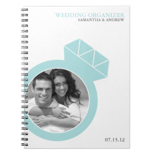 Diamond Ring Custom Photo Wedding Organiser Notebook