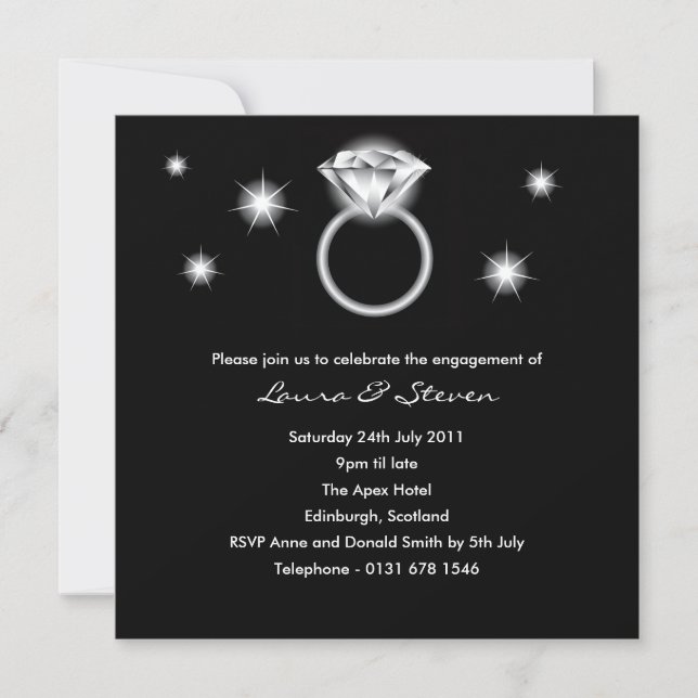 Diamond Ring Engagement Party Invitation (Front)