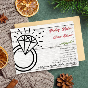 Diamond Ring Holiday Wedding Engagement Party Invitation
