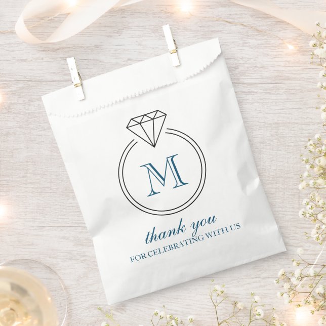 Diamond Ring Monogram Favour Bag (Clipped)