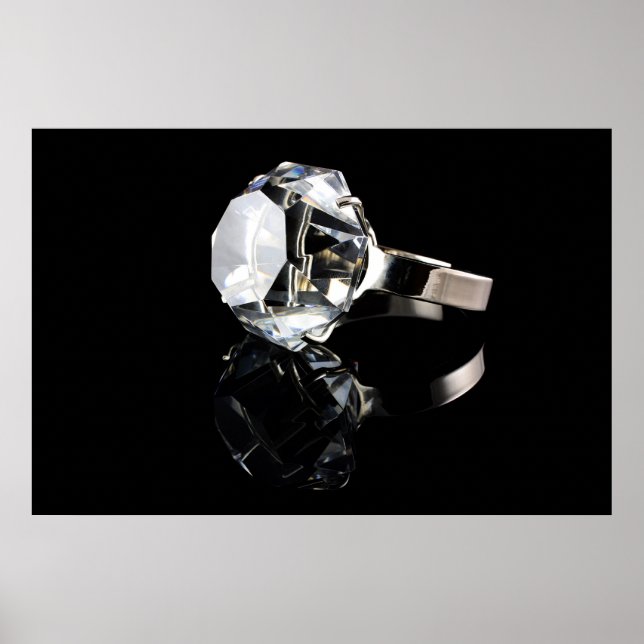 Diamond ring on black poster (Front)