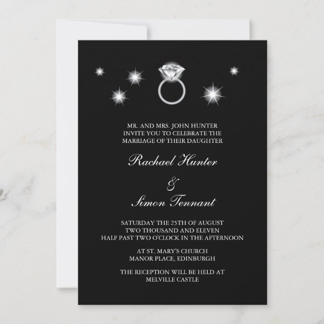 Diamond Ring Wedding Invitation (Front)