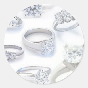 Diamond Rings Classic Round Sticker