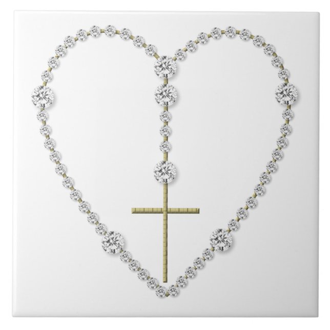 Diamond Rosary - Hail Mary Full of Grace Tile (Front)