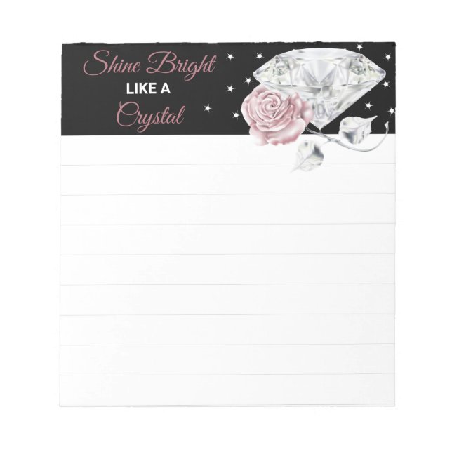 Diamond Rose Floral Notepad (Front)