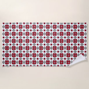 Diamond Ruby Gemstone Art, Red  Beach Towel
