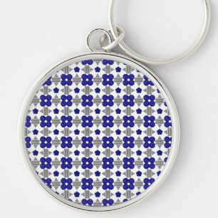 Diamond Sapphire Gemstone Art, Blue Key Ring