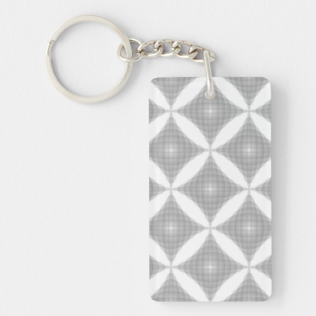 DIAMOND SHAPED ABSTRACT PATTERN KEY RING (Front)