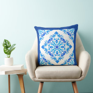 Diamond Shaped Blue And White Delft China Cushion