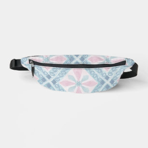 diamond shaped blue pattern bum bags