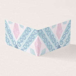 diamond shaped blue pattern business card